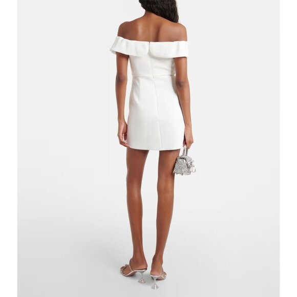 self-portrait Crepe Bow Mini Dress in White 2 New Womens Strapless Bridal - Picture 14 of 15